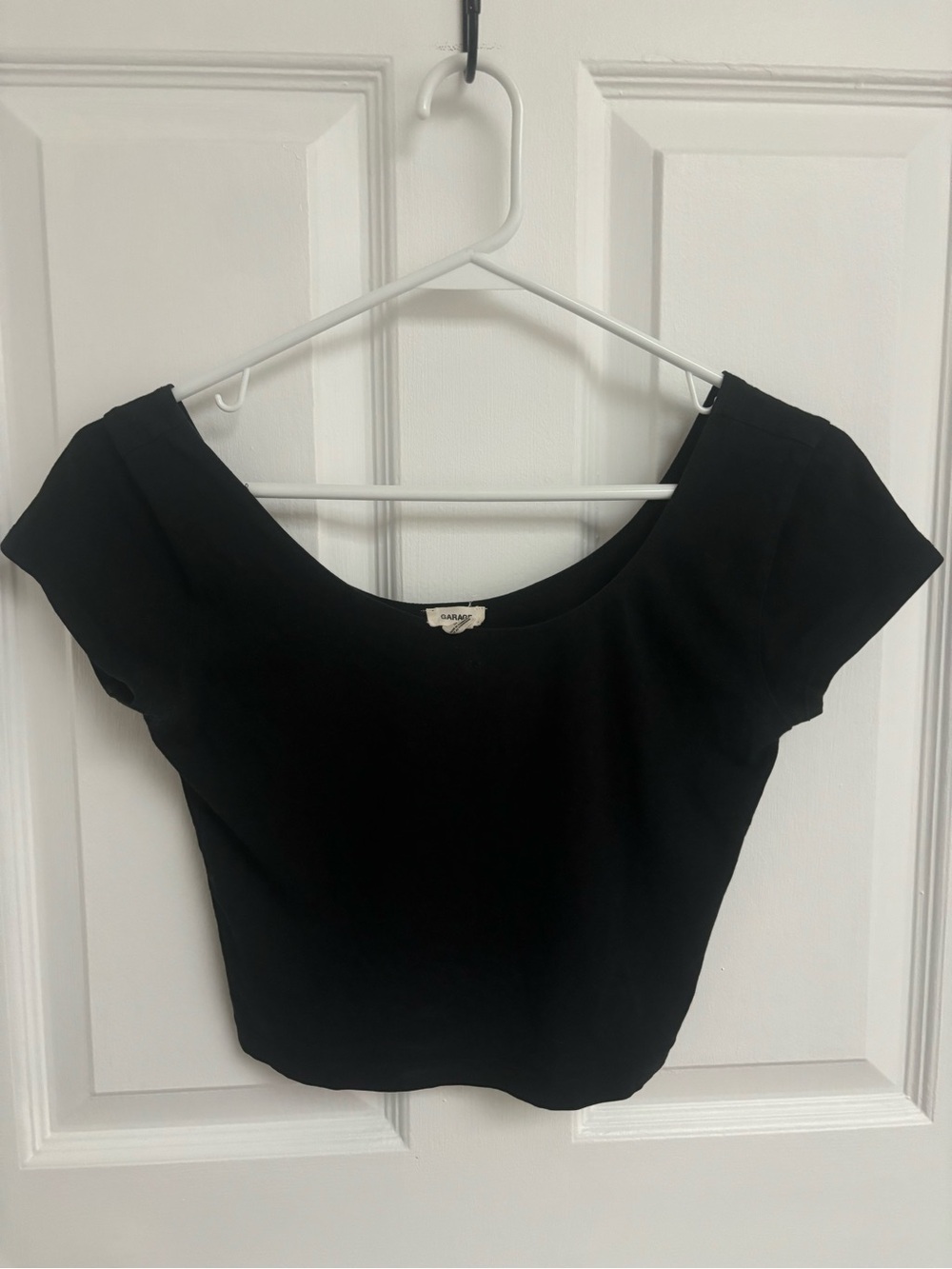 Garage Black Scoop Neck Crop Top
